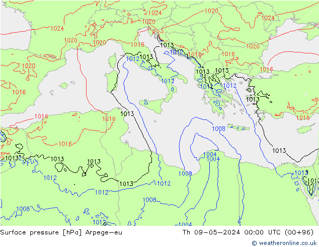 Luchtdruk (Grond) Arpege-eu do 09.05.2024 00 UTC