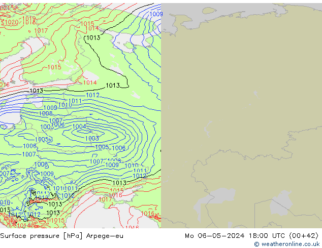 pression de l'air Arpege-eu lun 06.05.2024 18 UTC