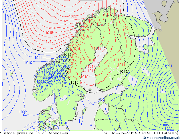 Surface pressure Arpege-eu Su 05.05.2024 06 UTC