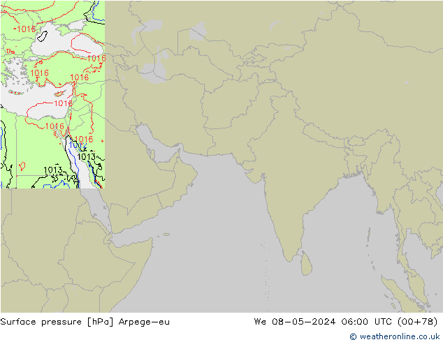 Surface pressure Arpege-eu We 08.05.2024 06 UTC