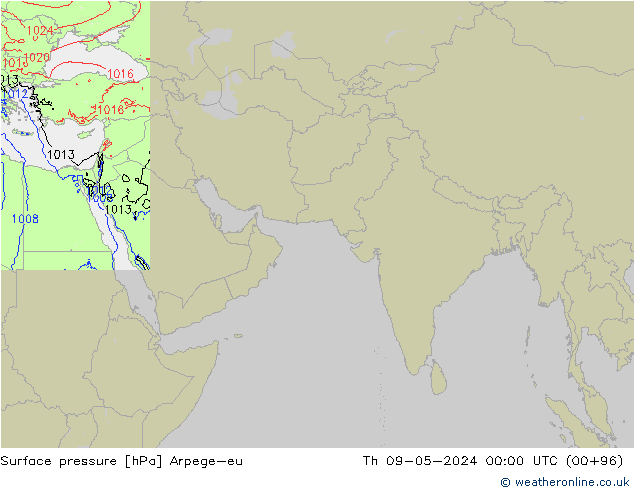 Pressione al suolo Arpege-eu gio 09.05.2024 00 UTC