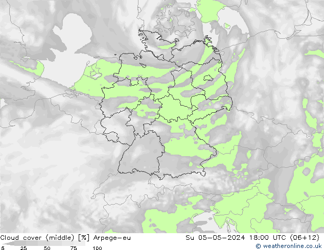 Bewolking (Middelb.) Arpege-eu zo 05.05.2024 18 UTC