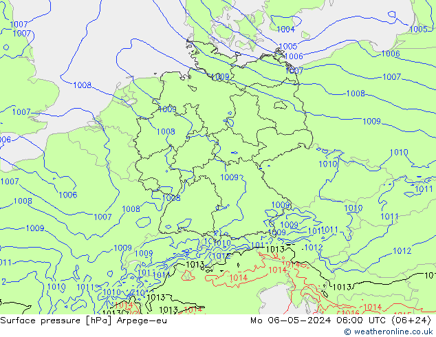 Bodendruck Arpege-eu Mo 06.05.2024 06 UTC