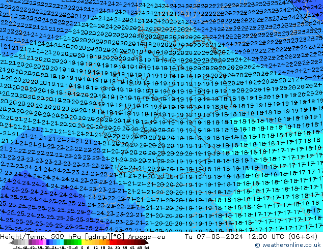 Height/Temp. 500 hPa Arpege-eu Di 07.05.2024 12 UTC