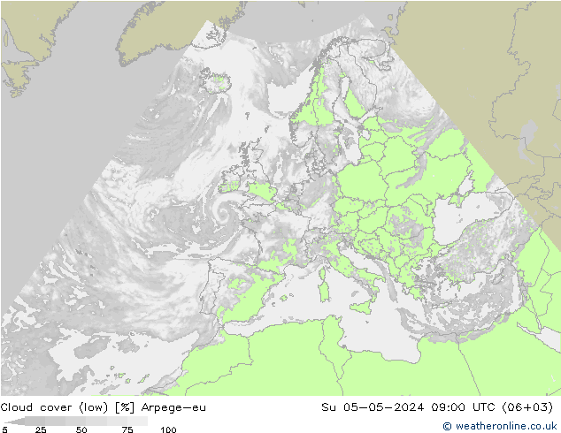 Wolken (tief) Arpege-eu So 05.05.2024 09 UTC