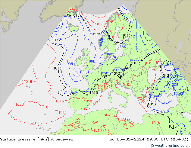 Bodendruck Arpege-eu So 05.05.2024 09 UTC