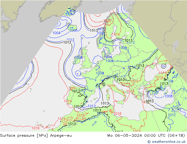 pression de l'air Arpege-eu lun 06.05.2024 00 UTC