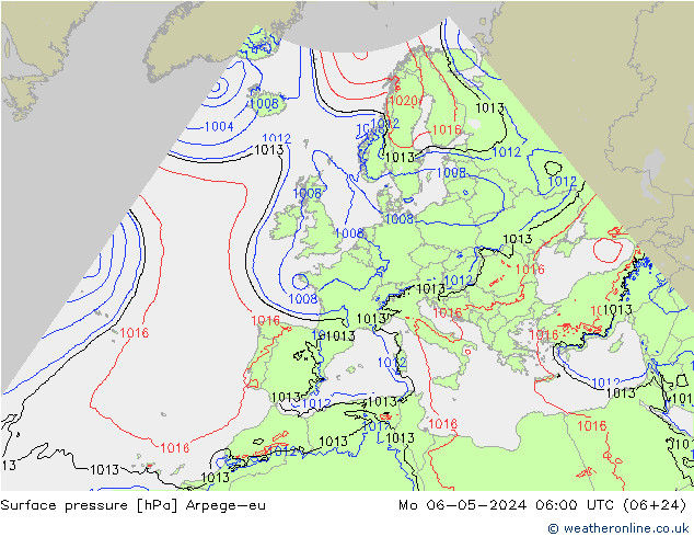 Bodendruck Arpege-eu Mo 06.05.2024 06 UTC