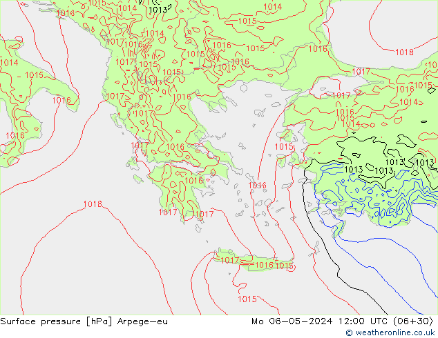 Yer basıncı Arpege-eu Pzt 06.05.2024 12 UTC