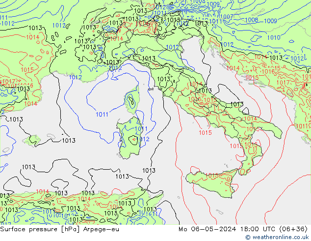 Bodendruck Arpege-eu Mo 06.05.2024 18 UTC