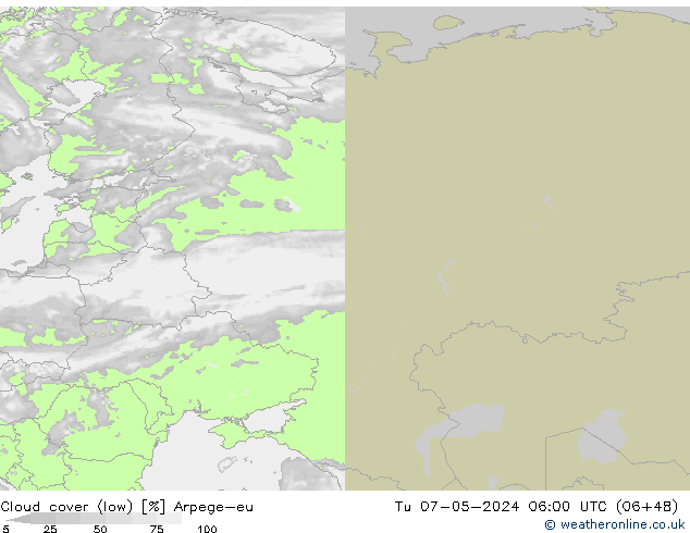Wolken (tief) Arpege-eu Di 07.05.2024 06 UTC