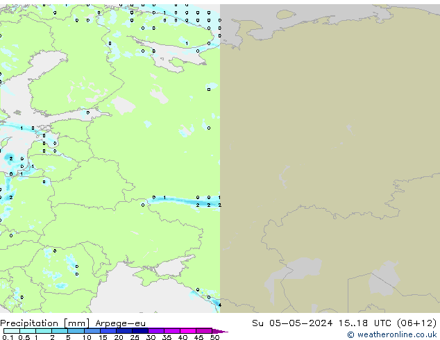 Précipitation Arpege-eu dim 05.05.2024 18 UTC