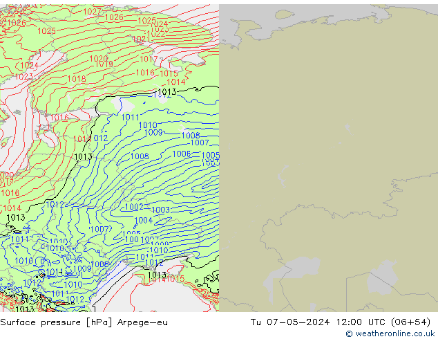 Bodendruck Arpege-eu Di 07.05.2024 12 UTC