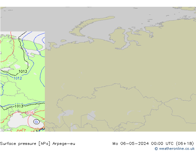 Yer basıncı Arpege-eu Pzt 06.05.2024 00 UTC