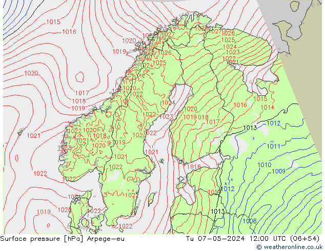 ciśnienie Arpege-eu wto. 07.05.2024 12 UTC
