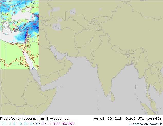 Precipitation accum. Arpege-eu ср 08.05.2024 00 UTC