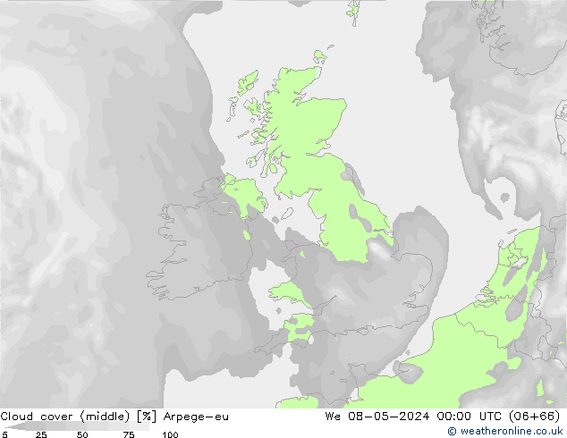 Bewolking (Middelb.) Arpege-eu wo 08.05.2024 00 UTC