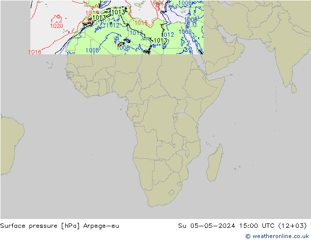 Luchtdruk (Grond) Arpege-eu zo 05.05.2024 15 UTC