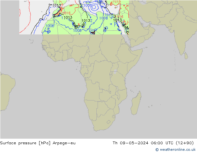 ciśnienie Arpege-eu czw. 09.05.2024 06 UTC