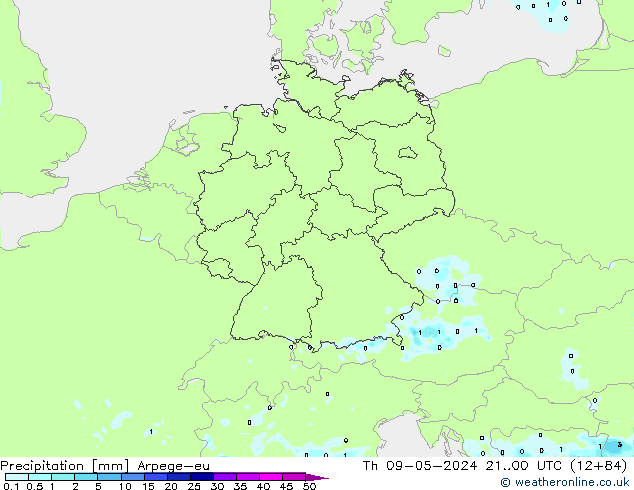 Precipitation Arpege-eu Th 09.05.2024 00 UTC