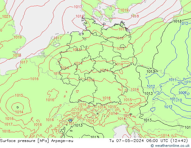 Luchtdruk (Grond) Arpege-eu di 07.05.2024 06 UTC