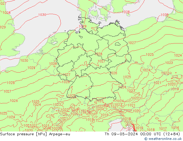 Luchtdruk (Grond) Arpege-eu do 09.05.2024 00 UTC