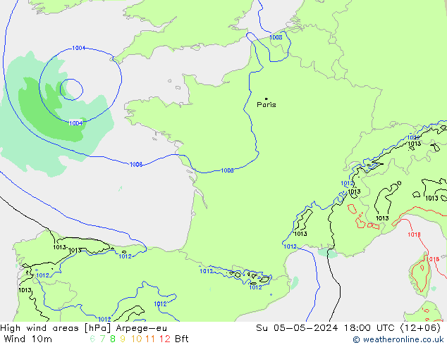 Izotacha Arpege-eu nie. 05.05.2024 18 UTC