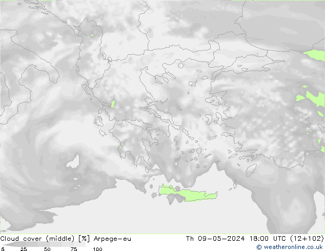 Bewolking (Middelb.) Arpege-eu do 09.05.2024 18 UTC