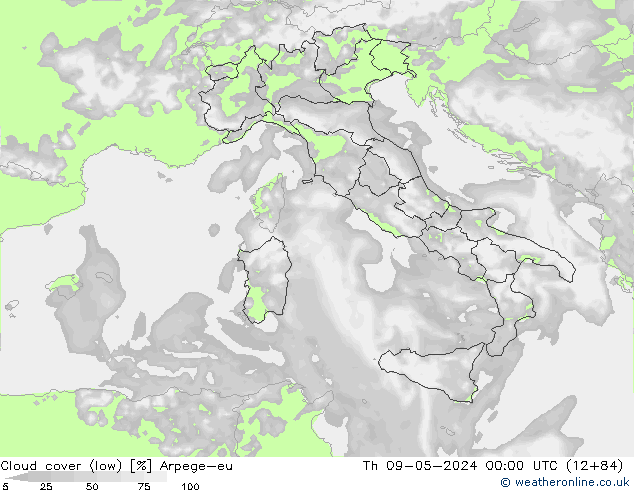 Bulutlar (düşük) Arpege-eu Per 09.05.2024 00 UTC