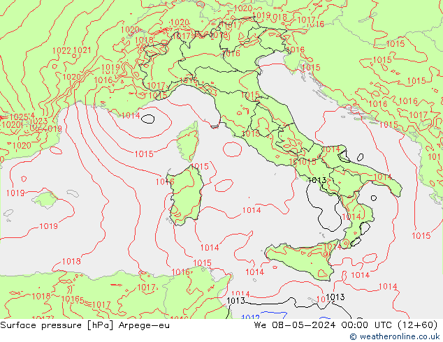 Atmosférický tlak Arpege-eu St 08.05.2024 00 UTC