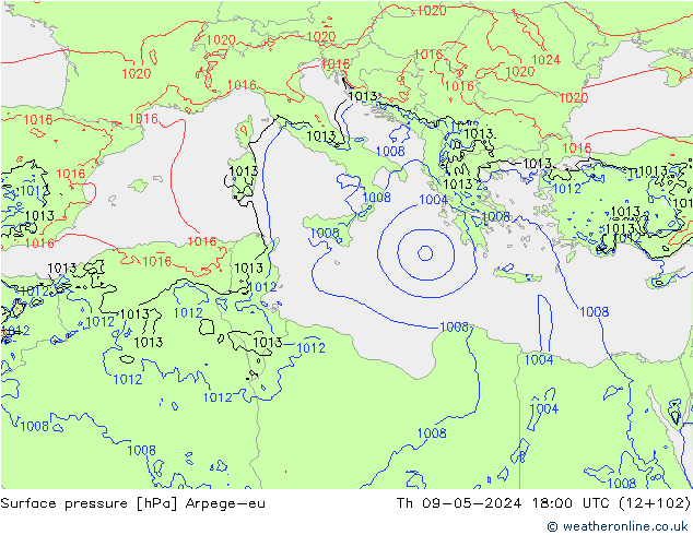 pression de l'air Arpege-eu jeu 09.05.2024 18 UTC