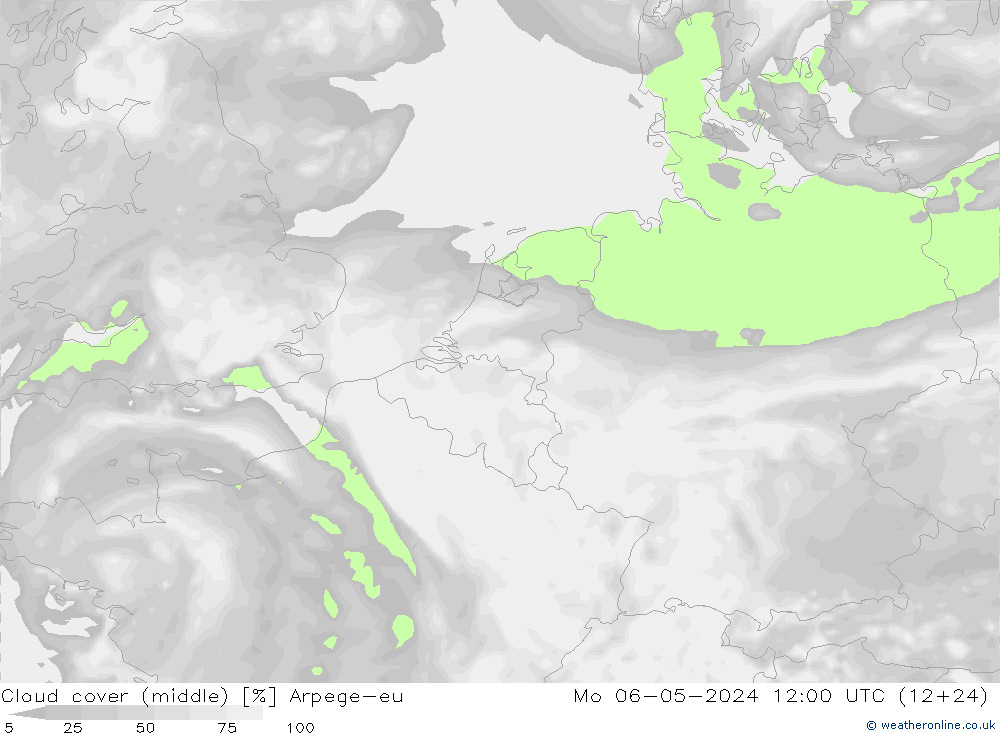 Nuages (moyen) Arpege-eu lun 06.05.2024 12 UTC