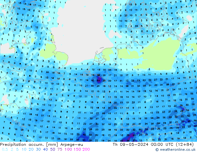 Toplam Yağış Arpege-eu Per 09.05.2024 00 UTC