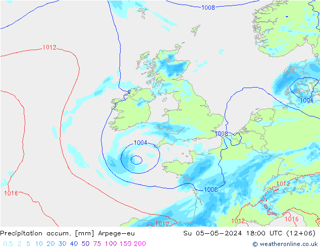 Nied. akkumuliert Arpege-eu So 05.05.2024 18 UTC