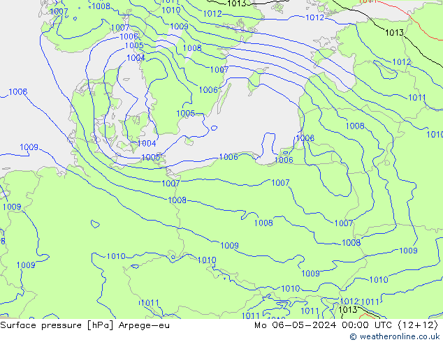 приземное давление Arpege-eu пн 06.05.2024 00 UTC
