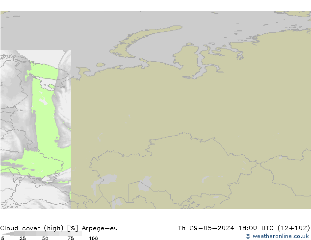 облака (средний) Arpege-eu чт 09.05.2024 18 UTC