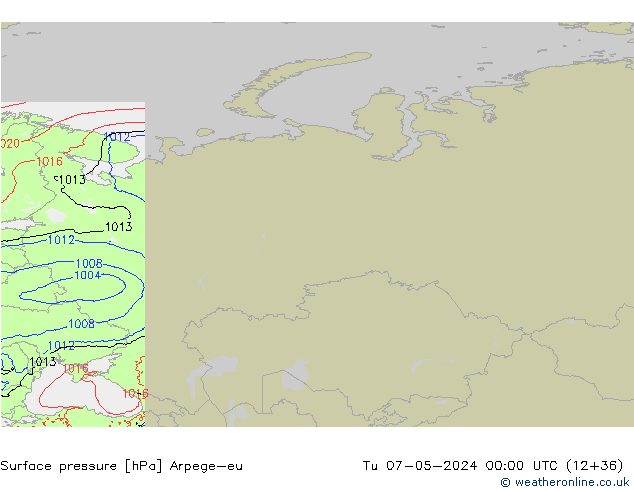 Atmosférický tlak Arpege-eu Út 07.05.2024 00 UTC