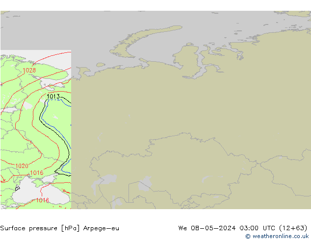 Yer basıncı Arpege-eu Çar 08.05.2024 03 UTC