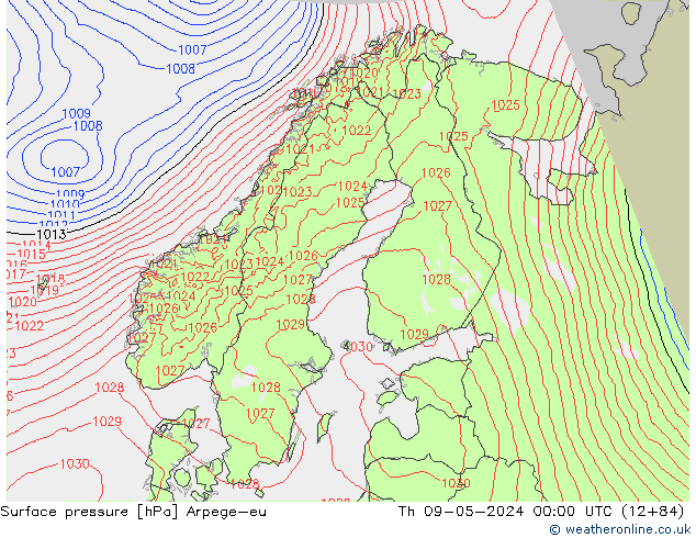 Yer basıncı Arpege-eu Per 09.05.2024 00 UTC