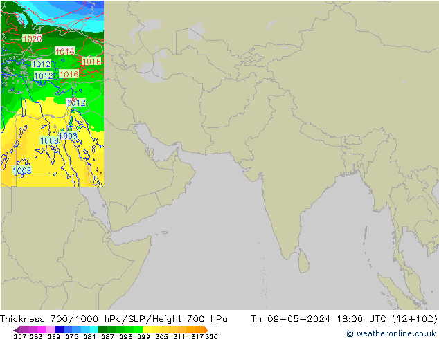 Dikte700-1000 hPa Arpege-eu do 09.05.2024 18 UTC