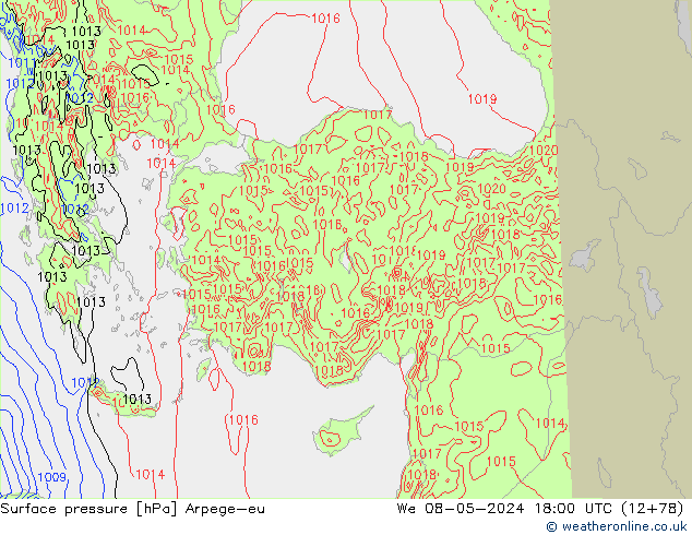 приземное давление Arpege-eu ср 08.05.2024 18 UTC