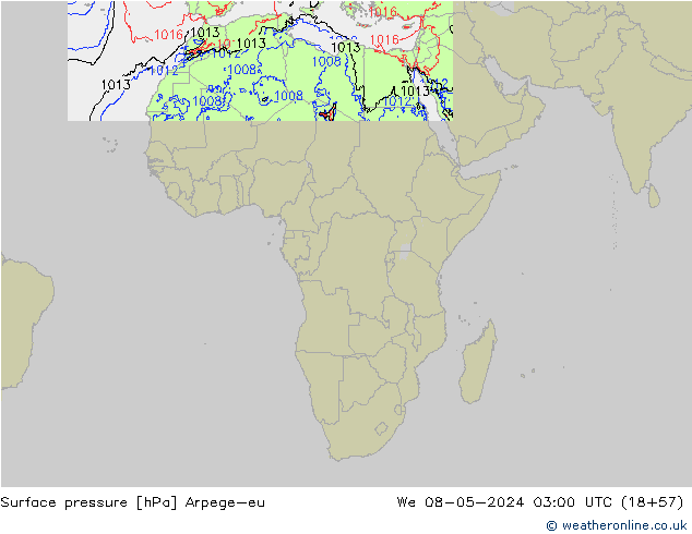 Yer basıncı Arpege-eu Çar 08.05.2024 03 UTC