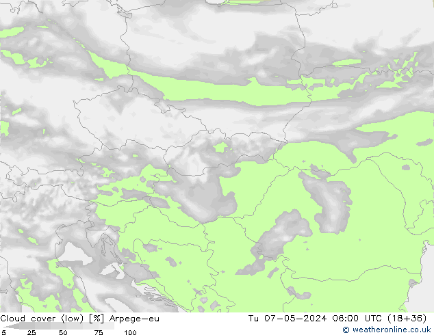 nízká oblaka Arpege-eu Út 07.05.2024 06 UTC