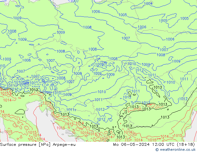 Pressione al suolo Arpege-eu lun 06.05.2024 12 UTC