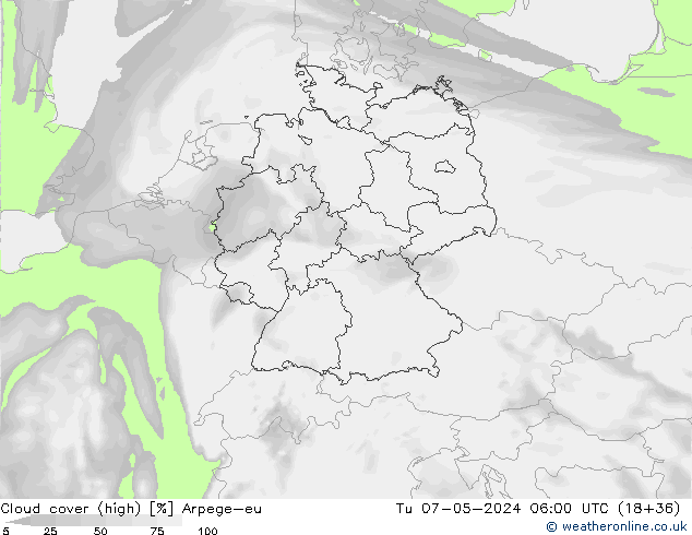 облака (средний) Arpege-eu вт 07.05.2024 06 UTC