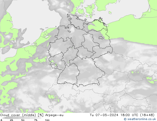 облака (средний) Arpege-eu вт 07.05.2024 18 UTC