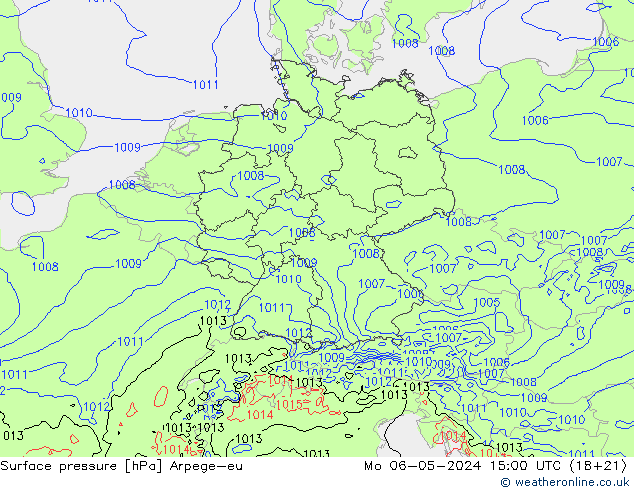 Bodendruck Arpege-eu Mo 06.05.2024 15 UTC