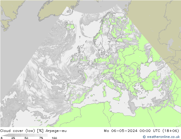 Bulutlar (düşük) Arpege-eu Pzt 06.05.2024 00 UTC