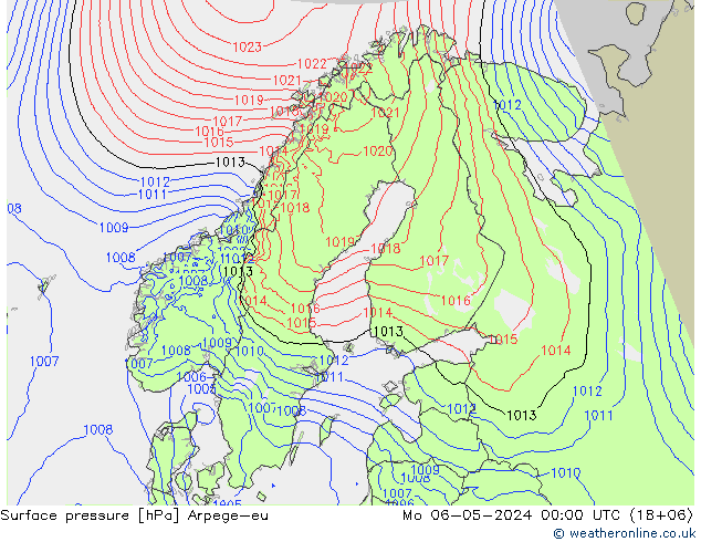 ciśnienie Arpege-eu pon. 06.05.2024 00 UTC