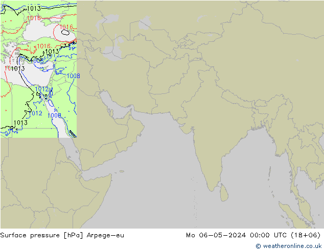 Pressione al suolo Arpege-eu lun 06.05.2024 00 UTC